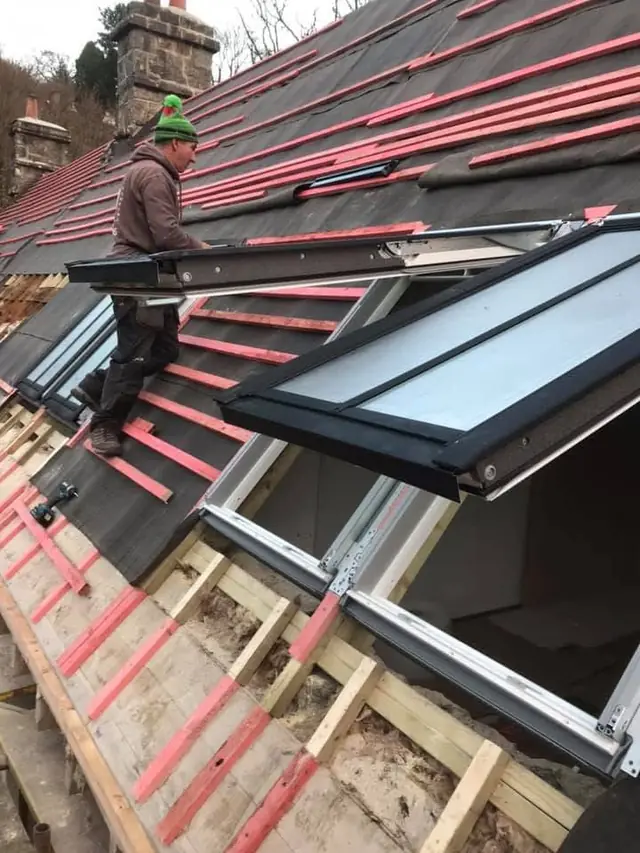 Fitting a large VELUX roof window during a re-roof